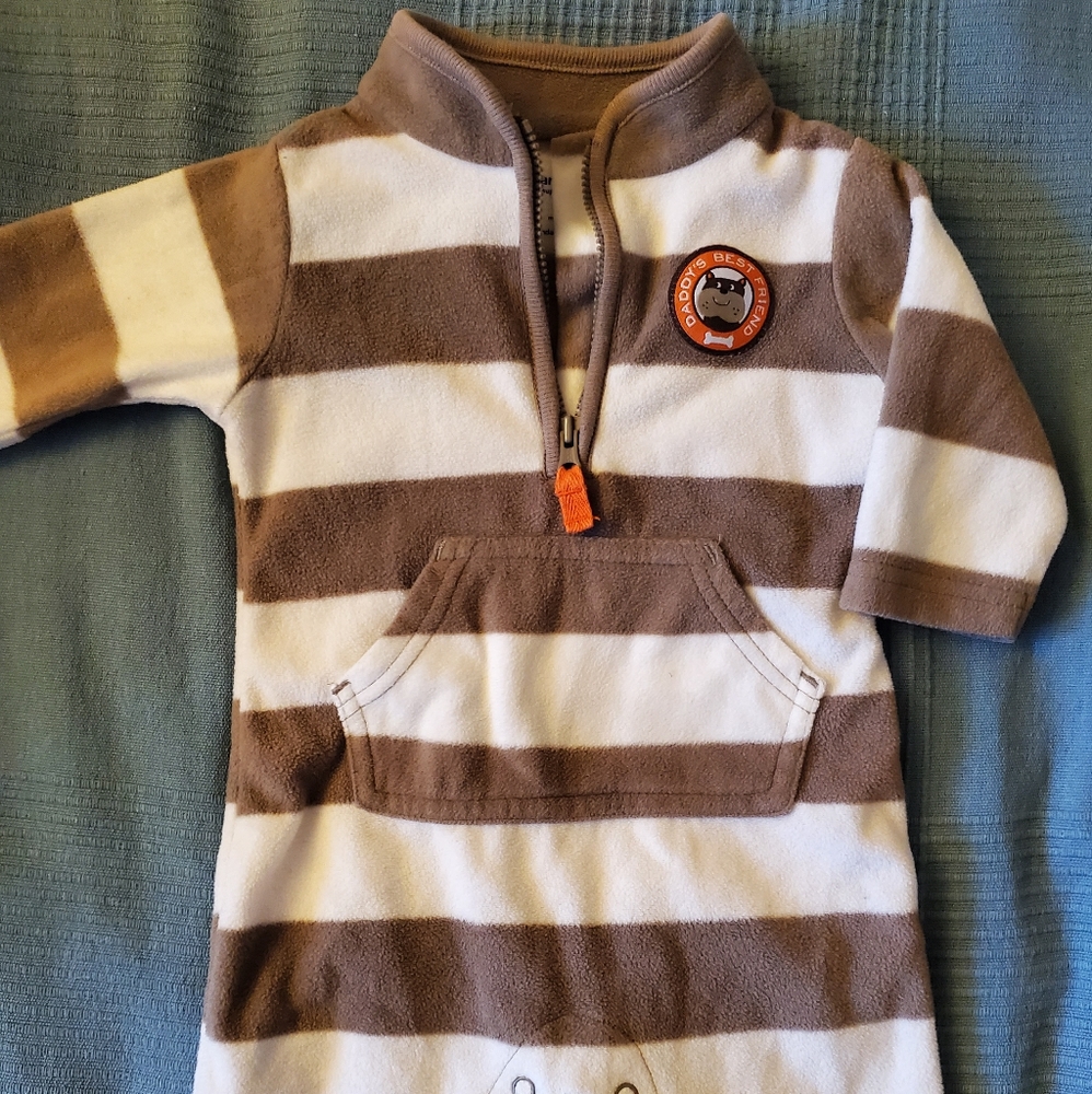 Carter's Long Sleeve Fleece Pants Romper and Carter's Moose Fleece Outfits